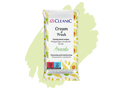 Cleanic Cream&Fresh Avocado hand wet wipes