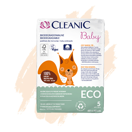 Пелёнки Cleanic Baby ECO для младенцев и детей