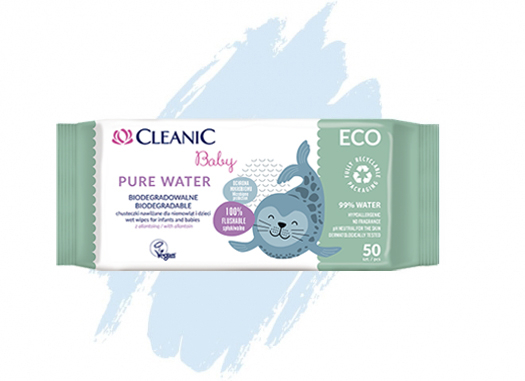 Nawilżane chusteczki dla niemowląt i dzieci Cleanic Baby ECO Pure Water