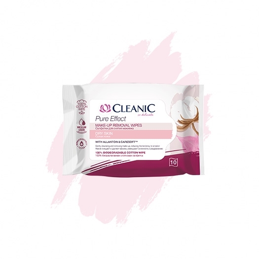 Cleanic Pure Effect make-up removal wipes for dry skin