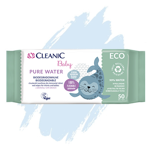 Влажные салфетки для детей и младенцев Cleanic Baby ECO Pure Water