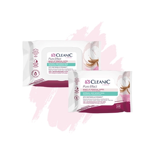 Cleanic Pure Effect make-up removal wipes for normal and combination skin